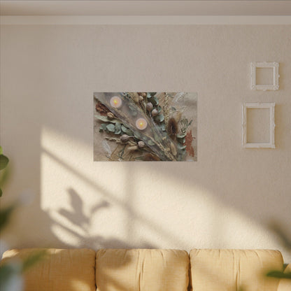 Candlelight Dried Flowers Canvas Art - Japandi Kanso