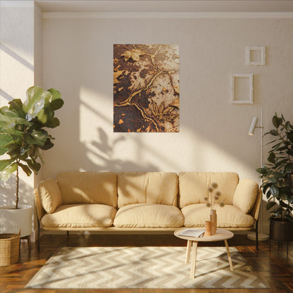 Kintsugi Rust Patina in Golden Hour | Gold Vein Canvas Art