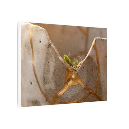 Golden Hour Broken Pottery Canvas Art - Japandi Kanso