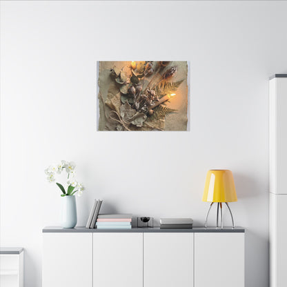 Dried Flowers Texture Canvas Art | Warm Japandi Art