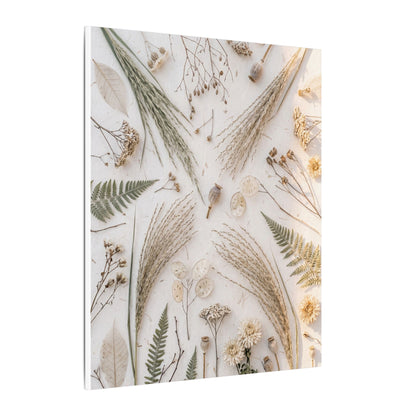 Elegant Dried Flowers Canvas Art - Japanese Pattern Japandi