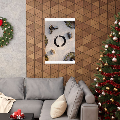 Seijaku Rock Garden Wall Art Print - Zen Enso