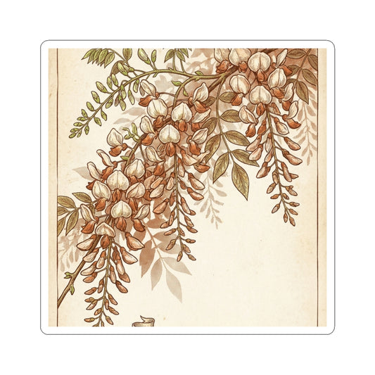 Wisteria Vintage Botanical Sticker | Nostalgic Cottagecore Art