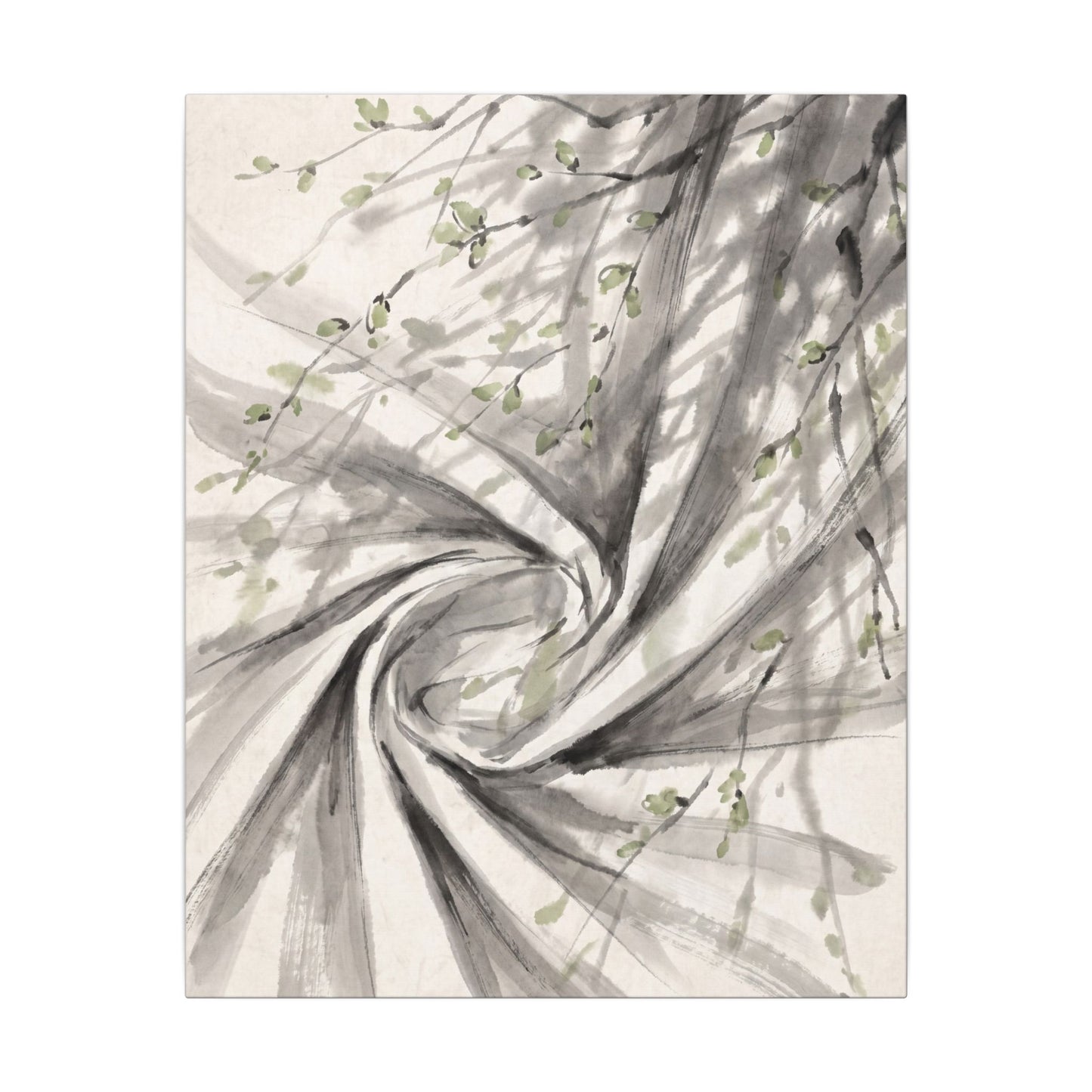 Silk Drape Spring Canvas Art | Zen Contemplative Design