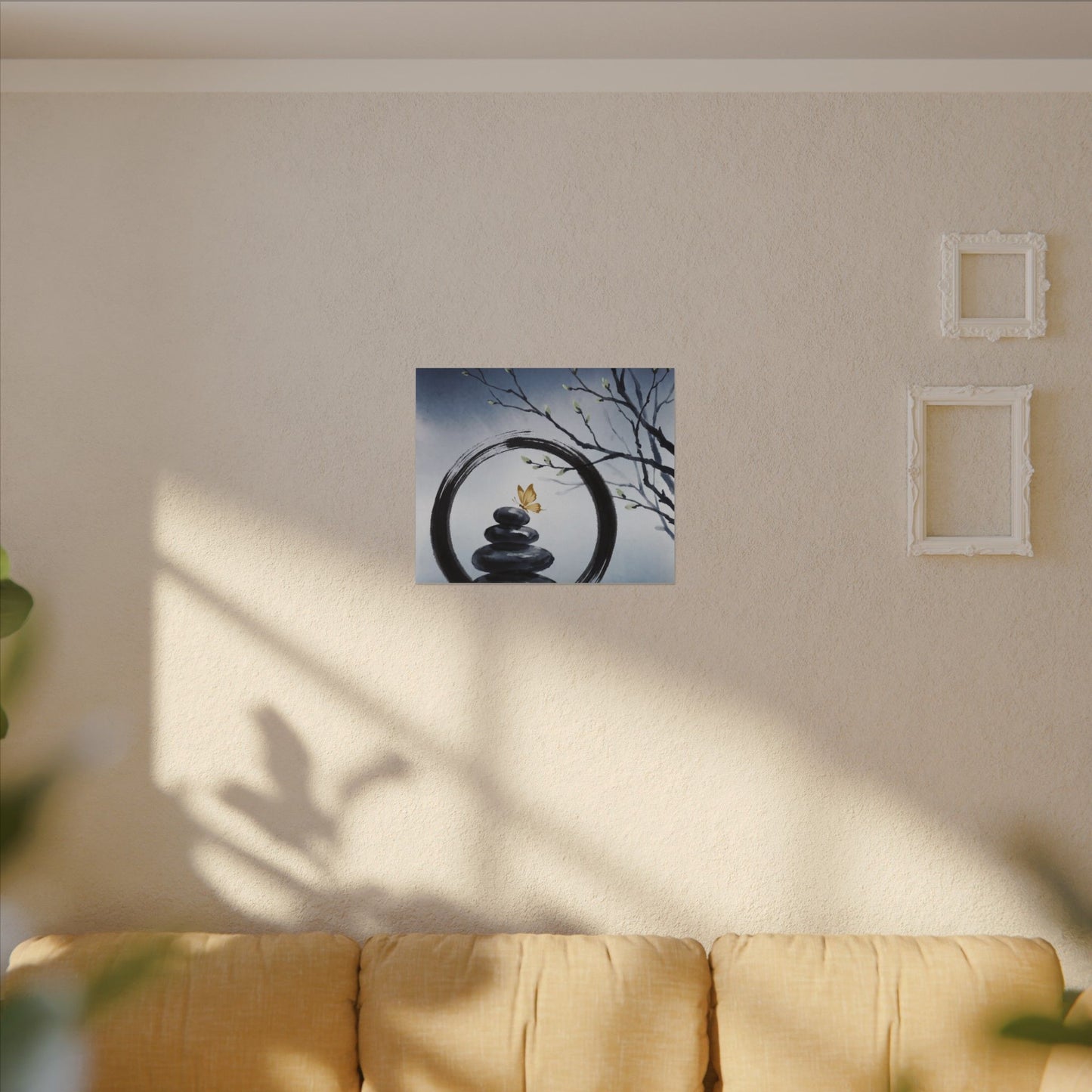 River Stones Spring Canvas Art | Zen Peaceful Design