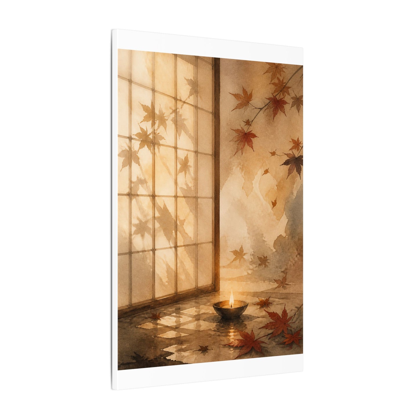 Candlelight Shoji Screen Canvas Art - Japandi Ma