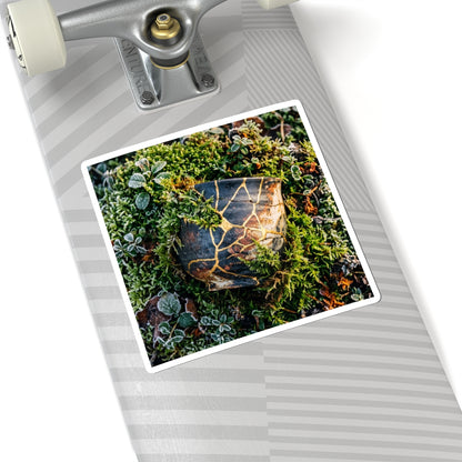 Moss Close Up Sticker | Winter Kintsugi Gold Repair Art