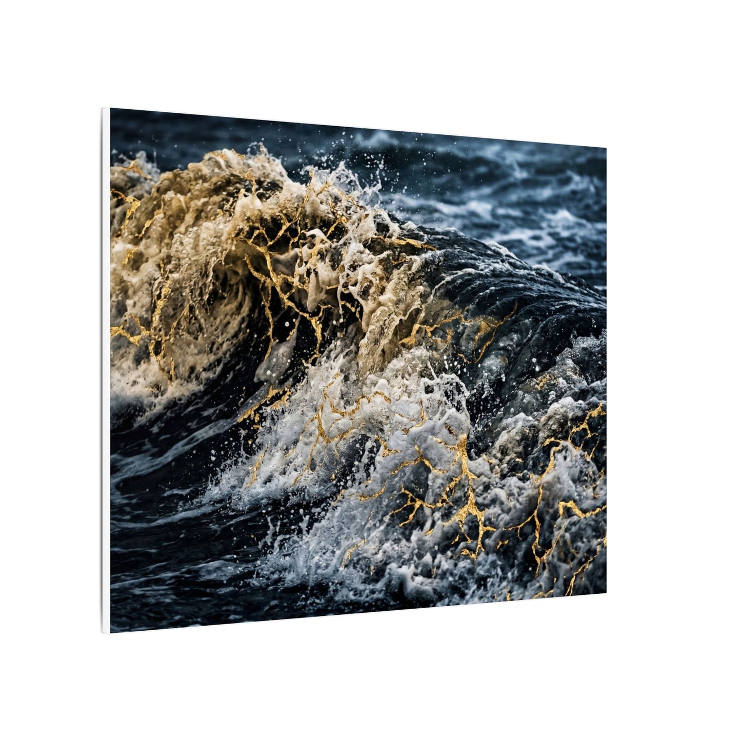 Ocean Wave Winter Canvas Art | Kintsugi Artful Design