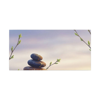 Spring River Stones Gold Vein Canvas Art | Philosophical Decor