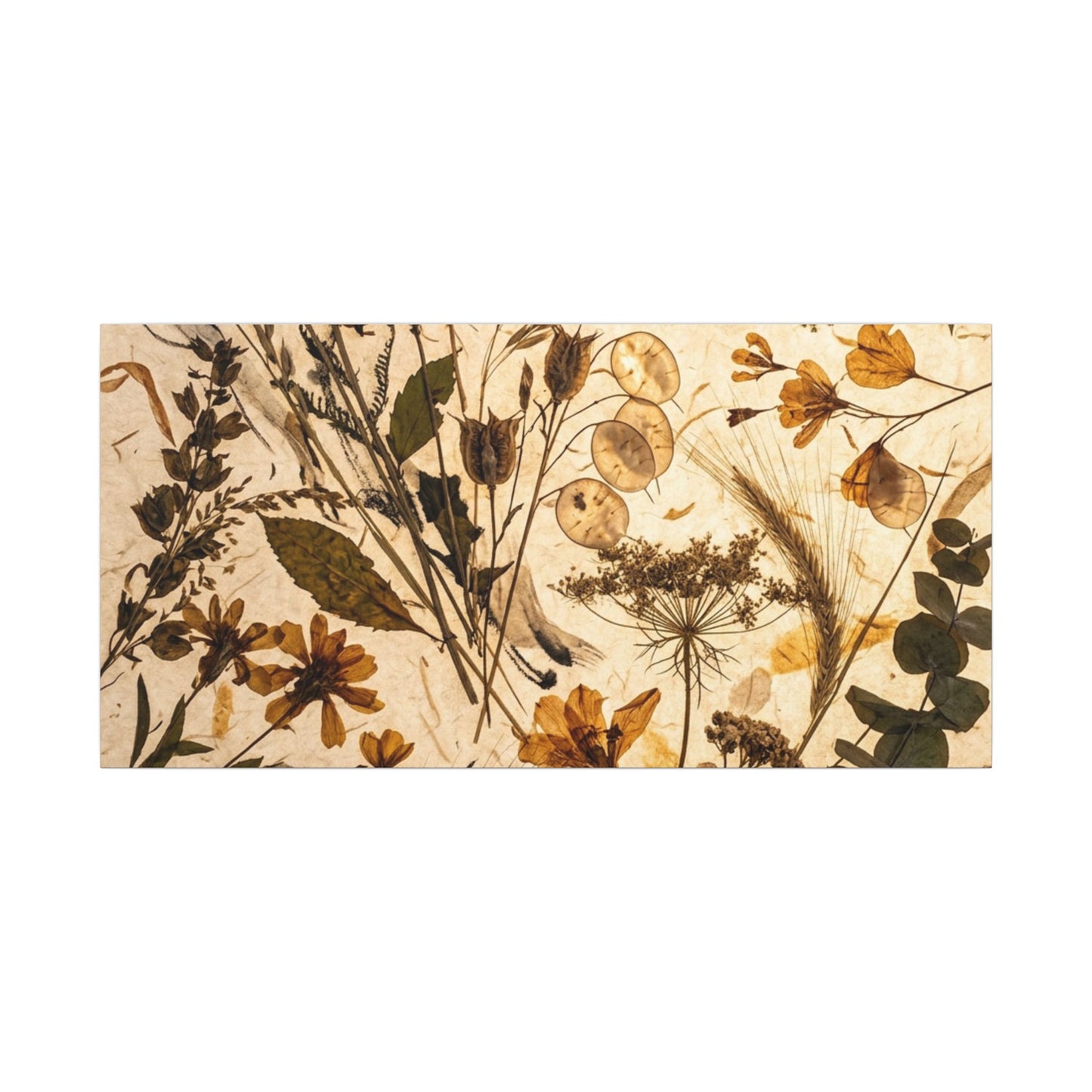 Dried Flowers Summer Canvas Art | Japandi Neutral Design