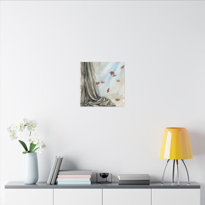 Ma Silk Drape Canvas Art - Japandi Watercolor