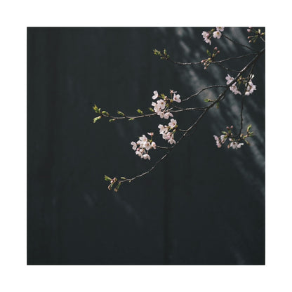 Cherry Blossom Spring Canvas Art | Dark Japandi Sophisticated Design
