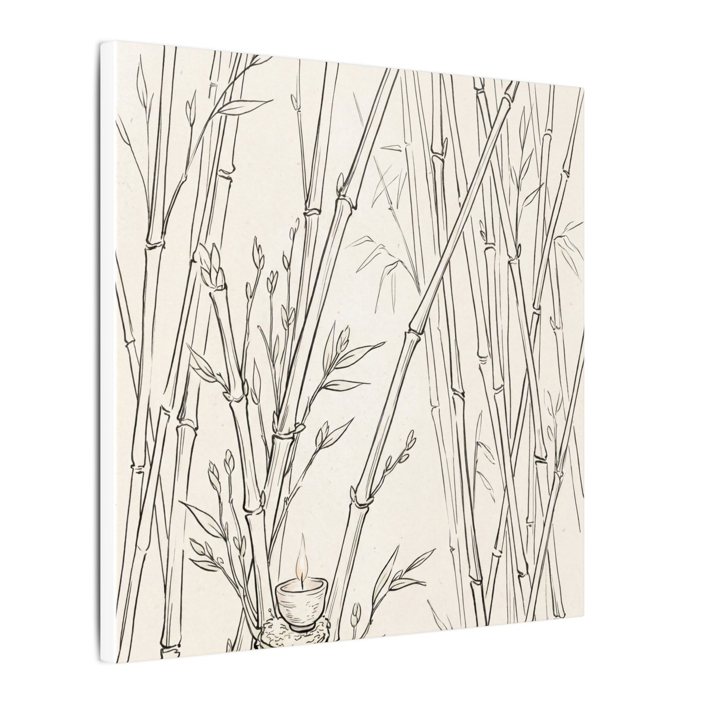 Candlelight Bamboo Grove Canvas Art - Japandi Fukinsei