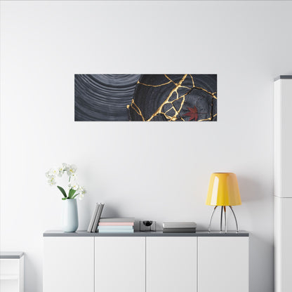 Philosophical Water Ripple Canvas Art - Gold Repair Kintsugi