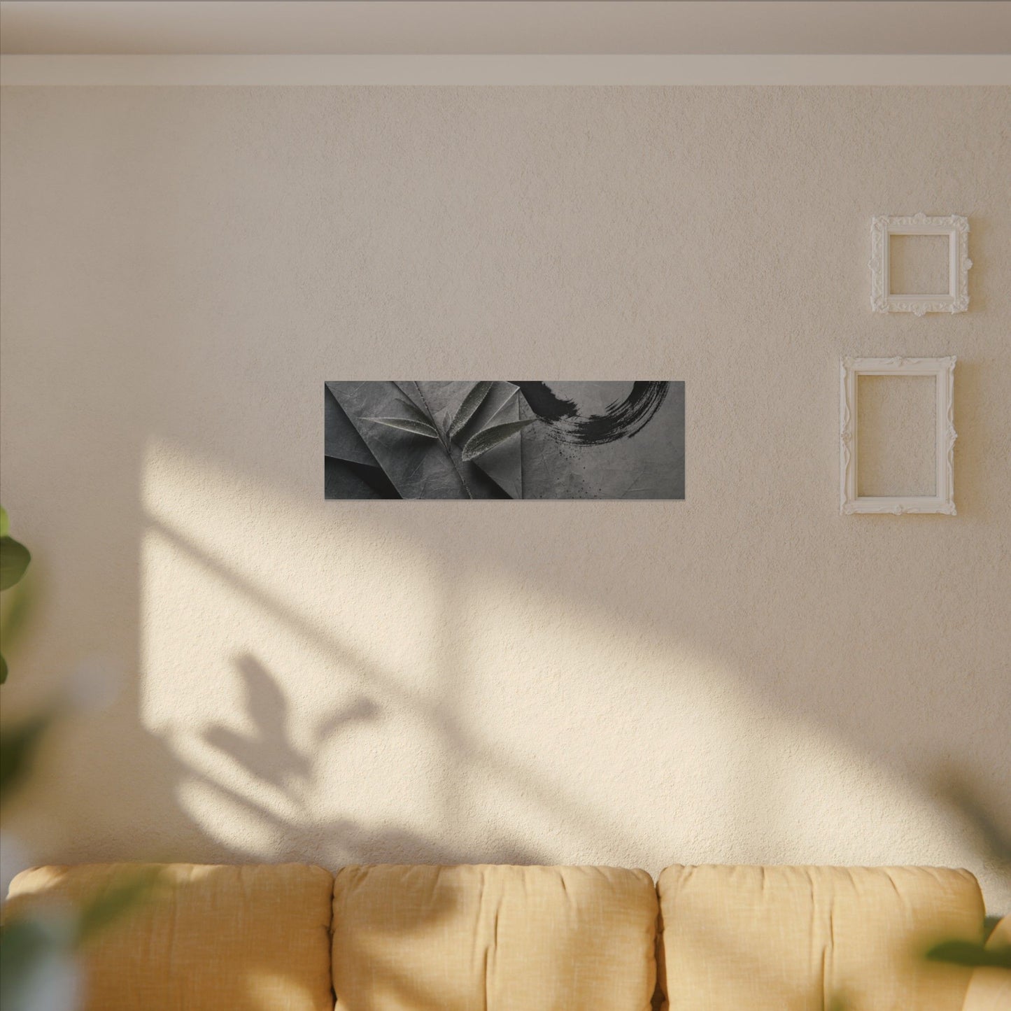 Winter Paper Fold Enso Canvas Art | Serene Decor