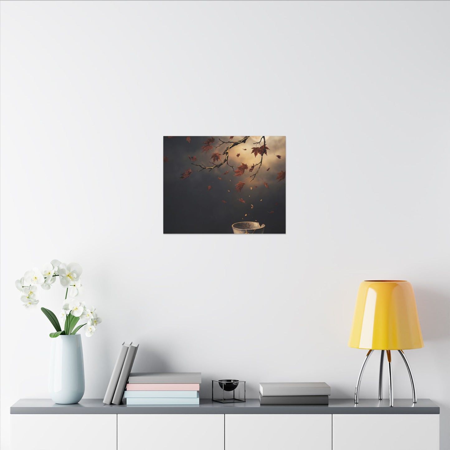 Moonlit Garden Gold Repair Canvas Art | Beautiful Kintsugi Art
