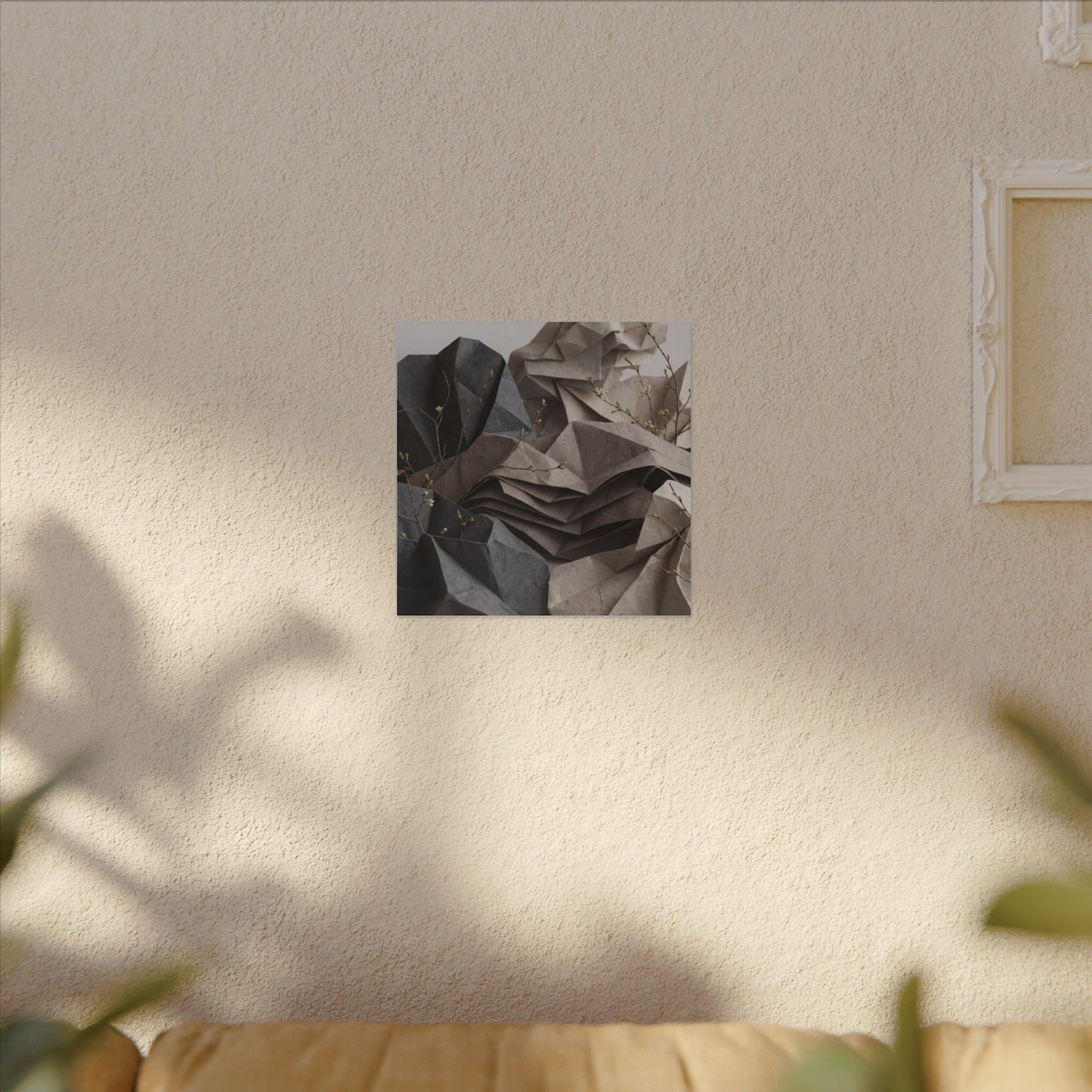 Neutral Paper Fold Canvas Art - Texture Japandi