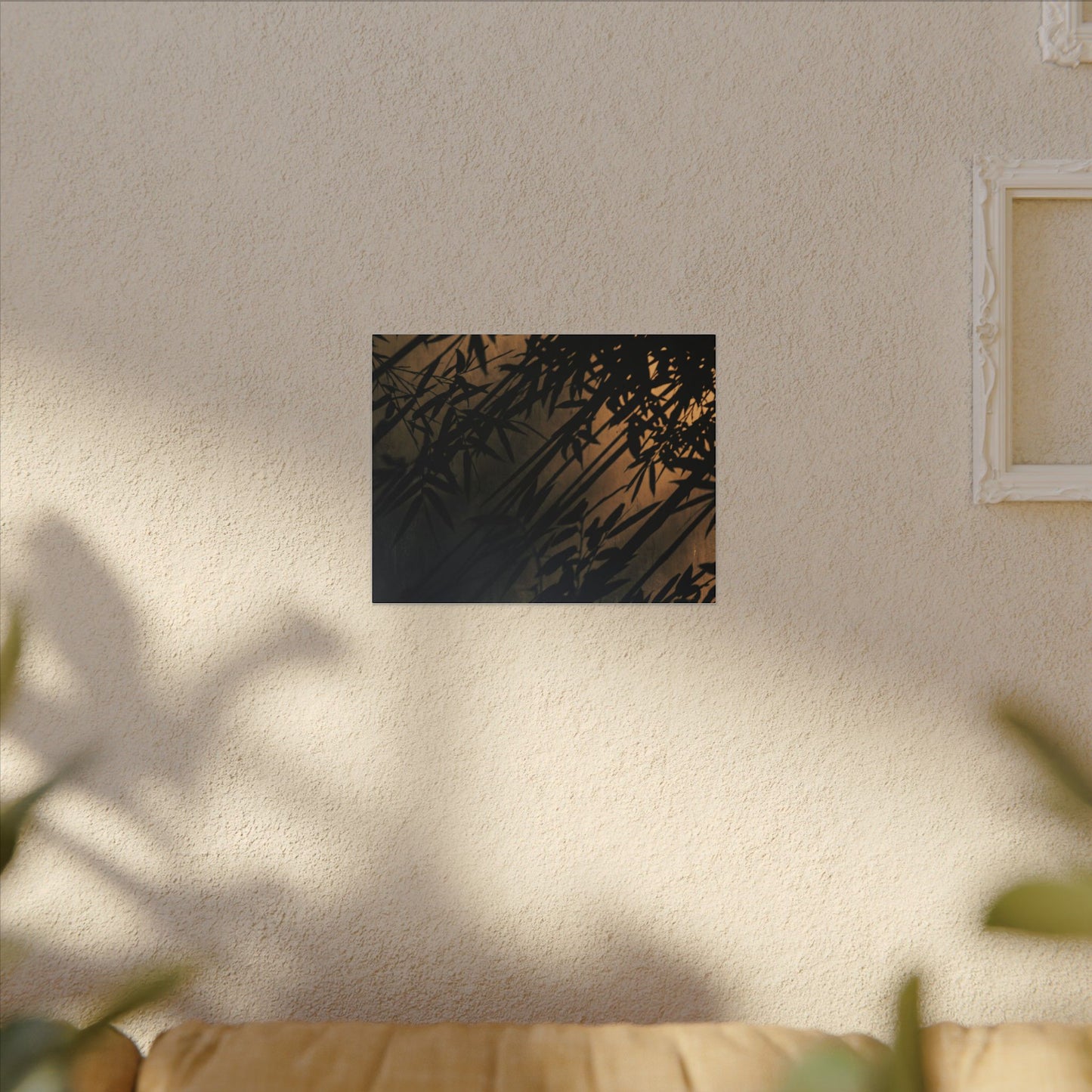 Sophisticated Shadow Play Canvas Art - Shadow Zen Dark Japandi
