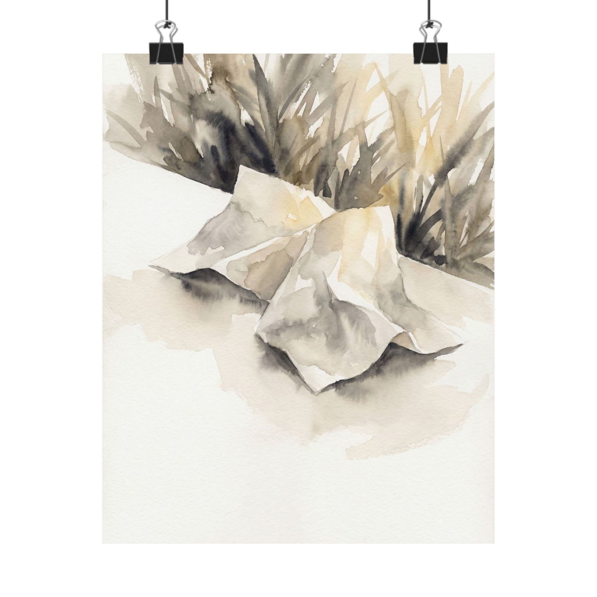 Summer Paper Fold Watercolor Wall Art Print | Warm Decor Art Print
