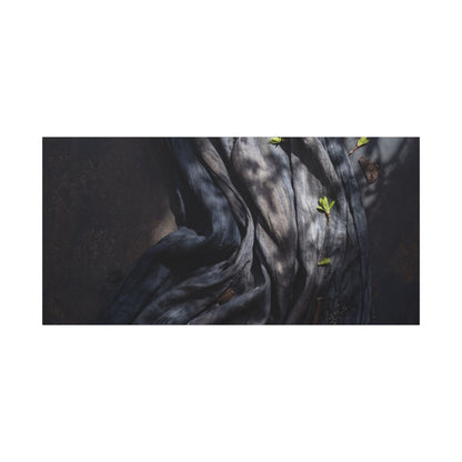 Seijaku Silk Drape Canvas Art - Dark Japandi Dark Texture