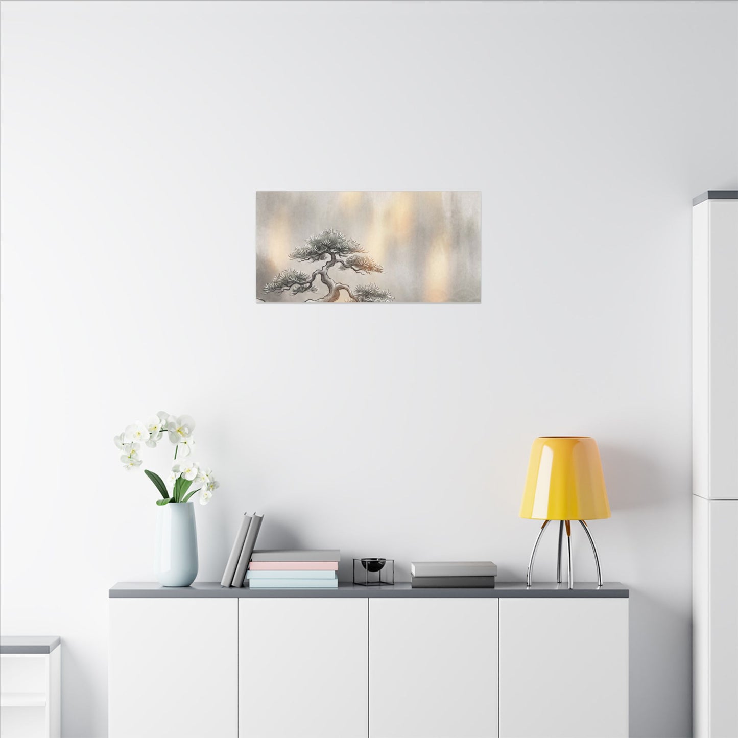 Pine Tree Canvas Art | Winter Japandi Japanese Pattern Art