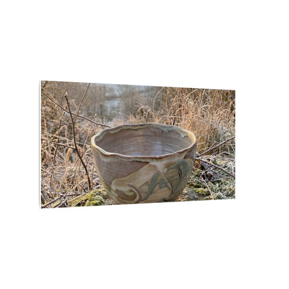 Golden Hour Ceramic Bowl Canvas Art - Japandi Shibui