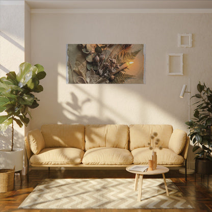 Dried Flowers Texture Canvas Art | Warm Japandi Art