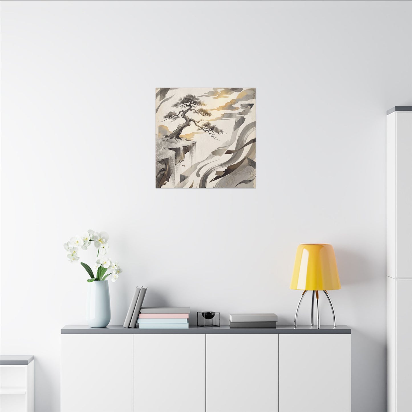Golden Hour Pine Tree Canvas Art - Japandi Seijaku
