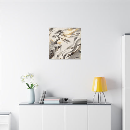 Golden Hour Pine Tree Canvas Art - Japandi Seijaku