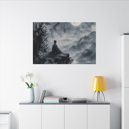 Ink Brushstroke Sumi E Canvas Art | Serene Zen Art