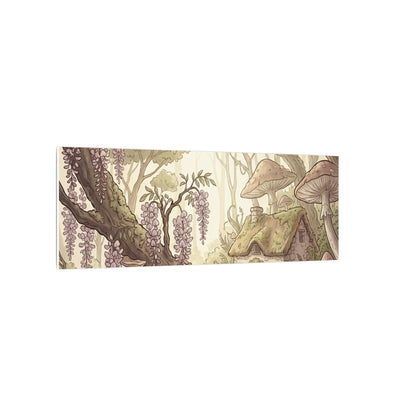 Summer Wisteria Mushroom Illustration Canvas Art | Enchanting Decor