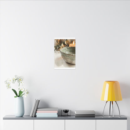 Ceramic Bowl Canvas Art | Summer Japandi Watercolor Art