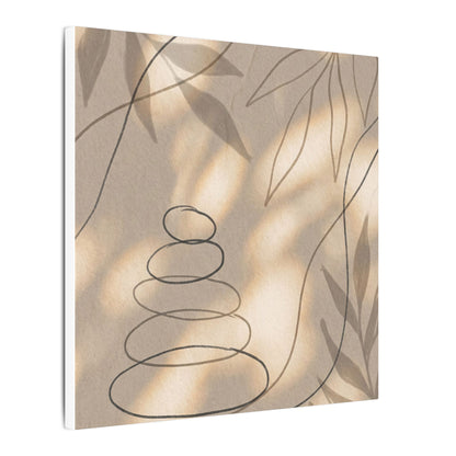 River Stones Minimal Line Canvas Art | Earthy Japandi Art