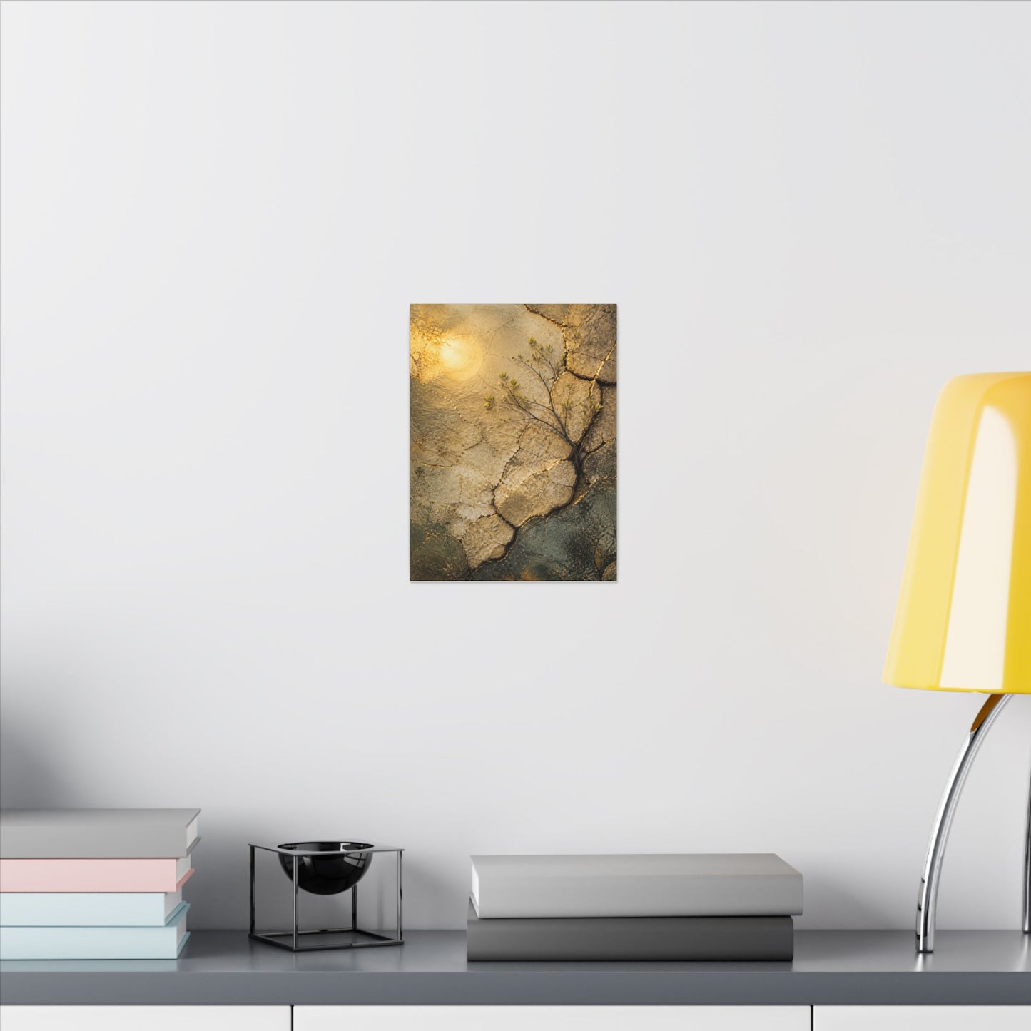 Cracked Earth Spring Canvas Art | Japandi Warm Design