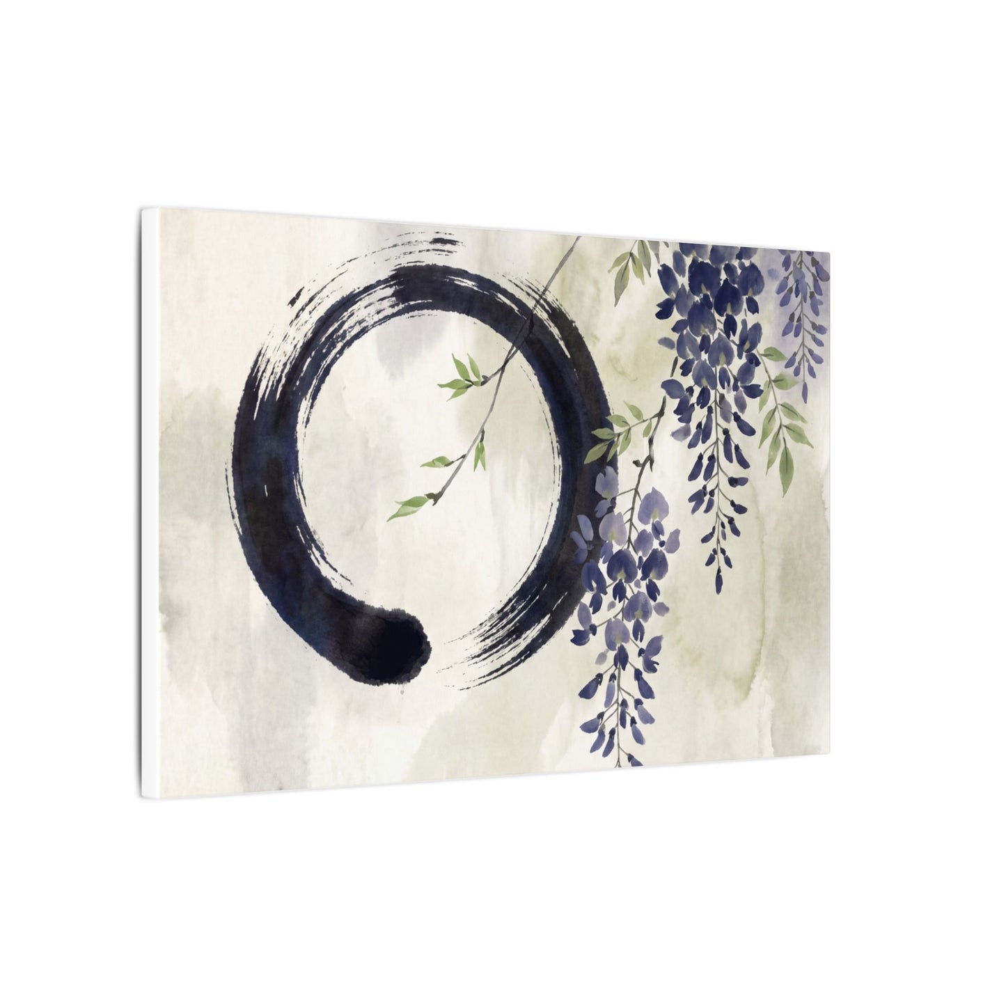 Wisteria Enso Canvas Art | Serene Zen Art