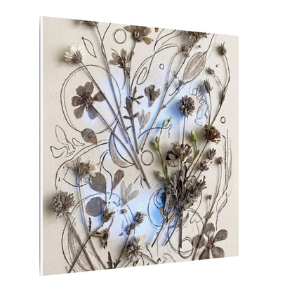 Dried Flowers Minimal Line Canvas Art | Elegant Japandi Art