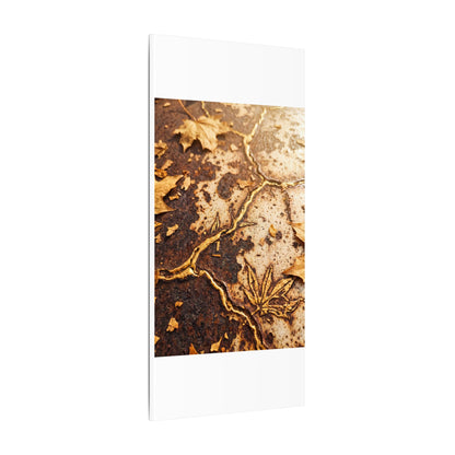 Kintsugi Rust Patina in Golden Hour | Gold Vein Canvas Art