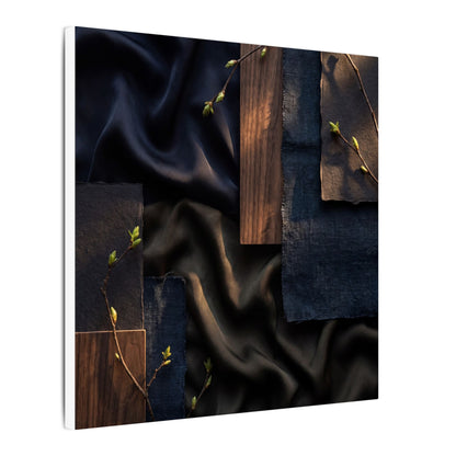 Silk Drape Spring Canvas Art | Dark Japandi Moody Design