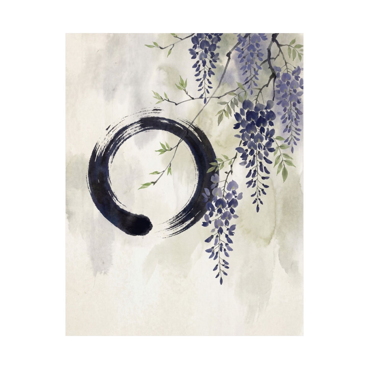 Overcast Wisteria Wall Art Print - Zen Shibui
