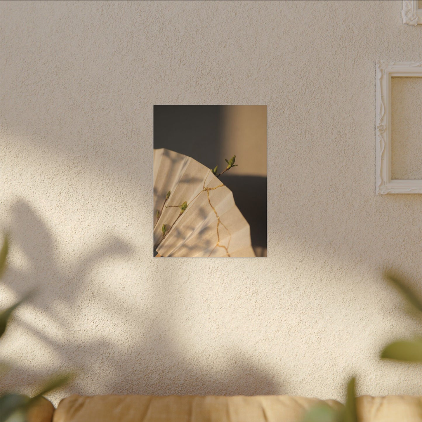 Paper Fold Gold Vein Canvas Art | Healing Kintsugi Art
