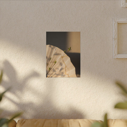 Paper Fold Gold Vein Canvas Art | Healing Kintsugi Art