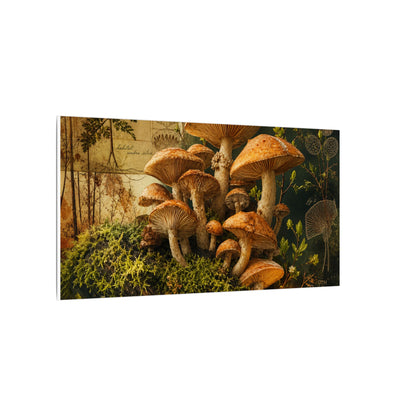 Spring Wild Mushrooms Herbarium Canvas Art | Earthy Decor
