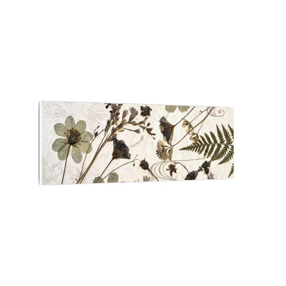 Japandi Dried Flowers in Golden Hour | Japanese Pattern Canvas Art