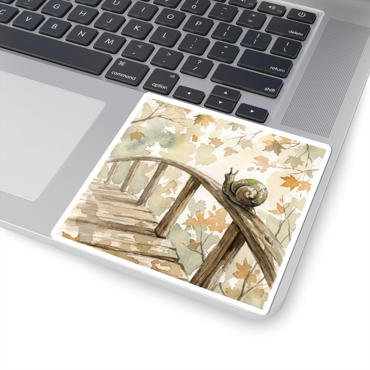 Wooden Bridge Autumn Sticker | Japandi Earthy Design