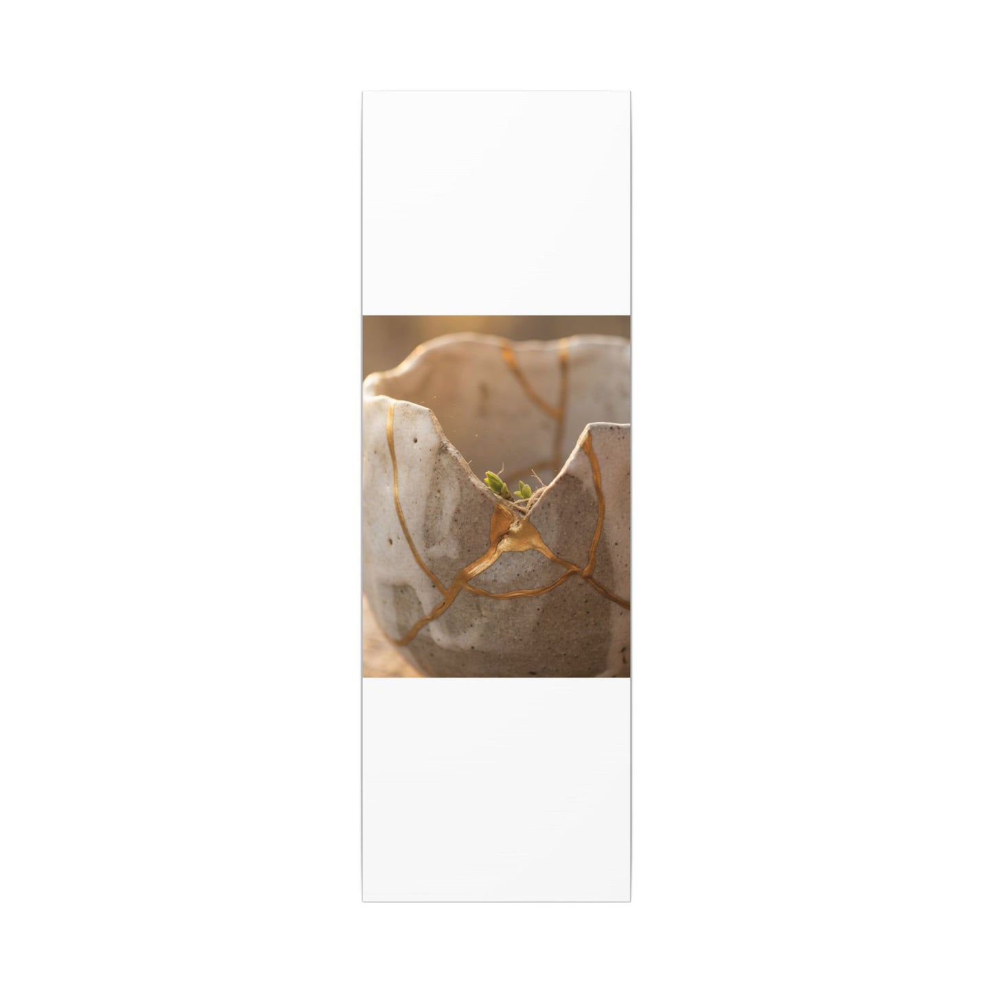 Golden Hour Broken Pottery Canvas Art - Japandi Kanso