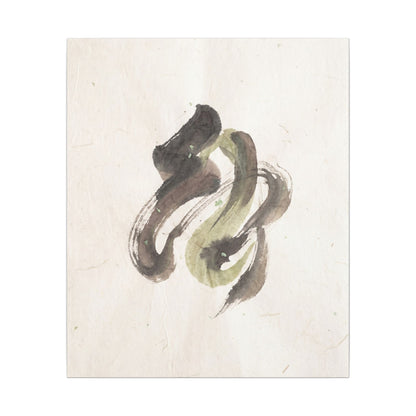 Ink Brushstroke Canvas Art | Spring Japandi Japanese Pattern Art