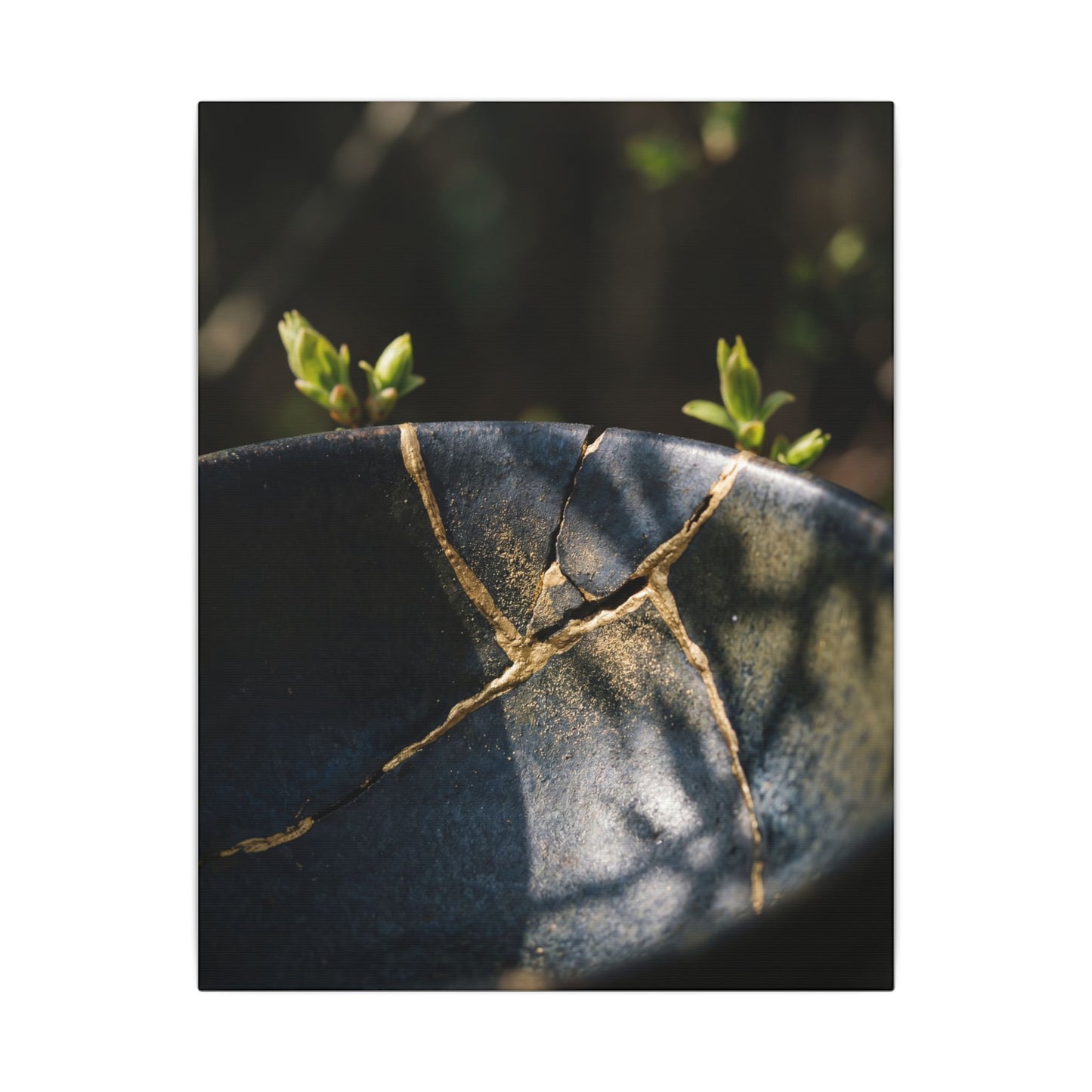 Seijaku Broken Pottery Canvas Art - Dark Japandi Shadow Zen