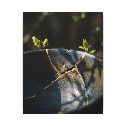 Seijaku Broken Pottery Canvas Art - Dark Japandi Shadow Zen