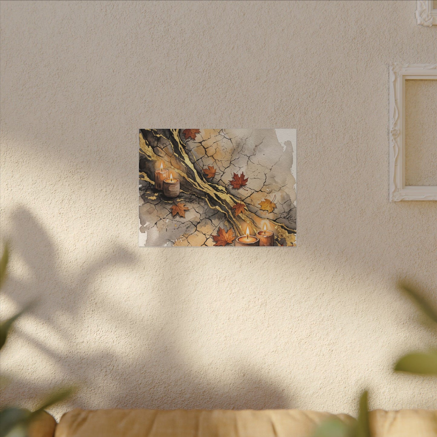 Cracked Earth Autumn Canvas Art | Japandi Warm Design