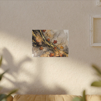 Cracked Earth Autumn Canvas Art | Japandi Warm Design